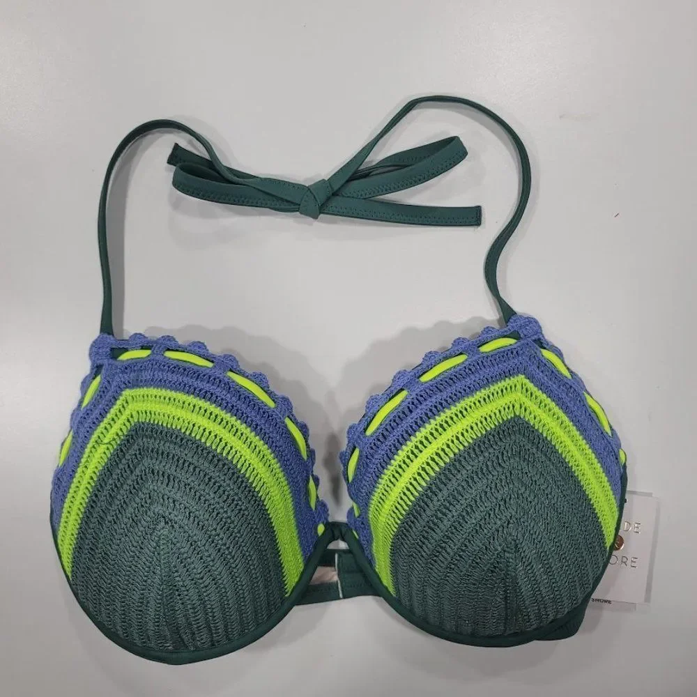 Shade & Shore Sage Crochet Bikini Top